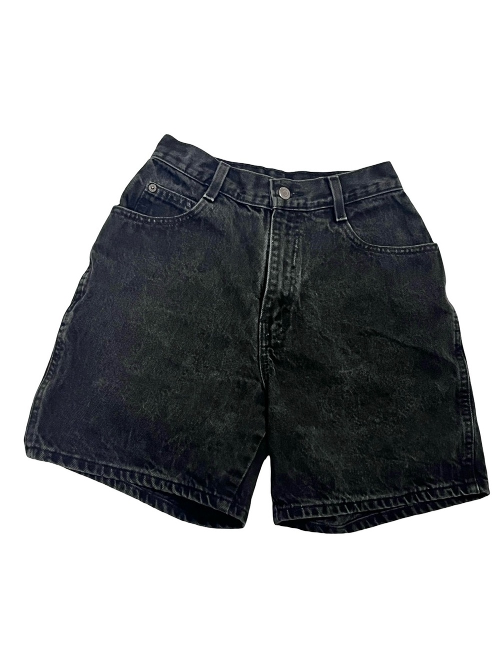 Vtg Gitano High Waist Jorts Jean Shorts Black Sz S 25” Punk Mom College Goth